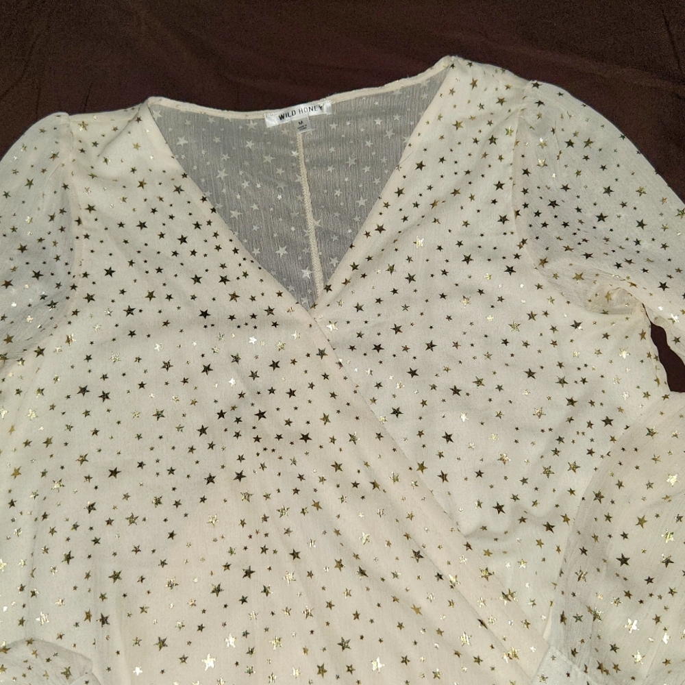 Vici Star faux wrap from Wild Honey Medium Gold Stars